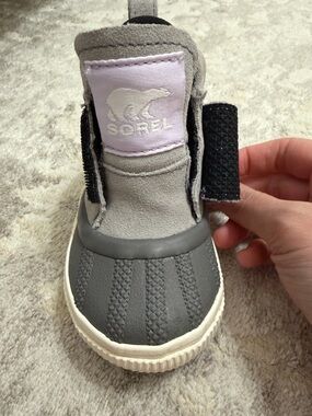 Sorel Kids Gray and Light Purple Waterproof Duck Boot